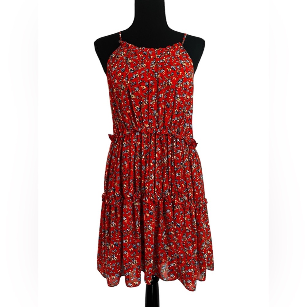 Floral sleeveless dress, size medium